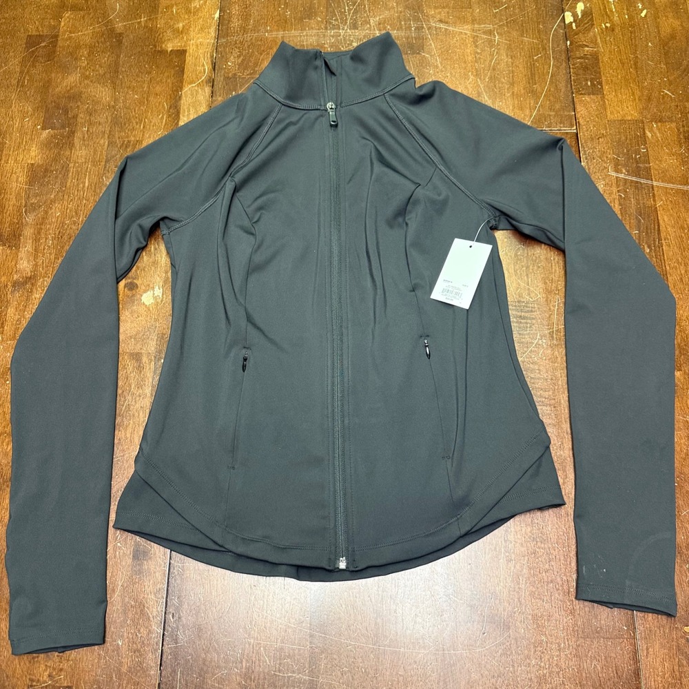 New Tek Gear Ultrastretch Jacket Women S Mineral Black Full Zip Active WT23A200R